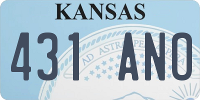 KS license plate 431ANO