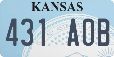KS license plate 431AOB