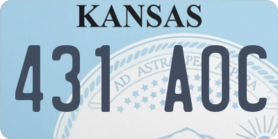 KS license plate 431AOC
