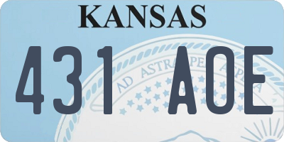 KS license plate 431AOE