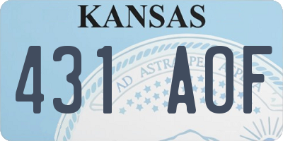 KS license plate 431AOF