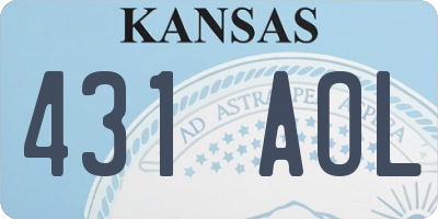 KS license plate 431AOL