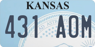 KS license plate 431AOM
