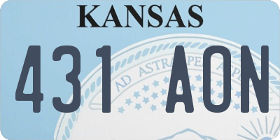 KS license plate 431AON