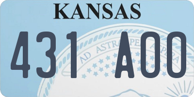 KS license plate 431AOO
