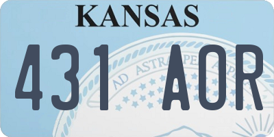 KS license plate 431AOR