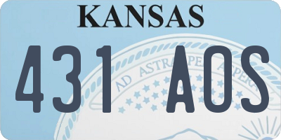 KS license plate 431AOS