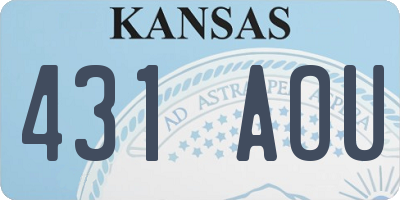 KS license plate 431AOU