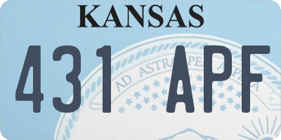 KS license plate 431APF