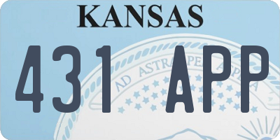 KS license plate 431APP