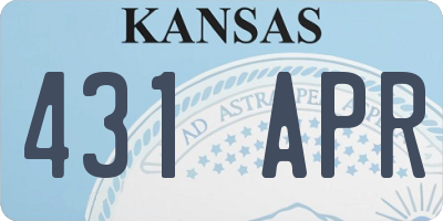 KS license plate 431APR