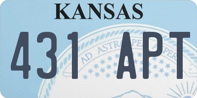 KS license plate 431APT