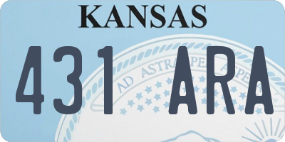 KS license plate 431ARA