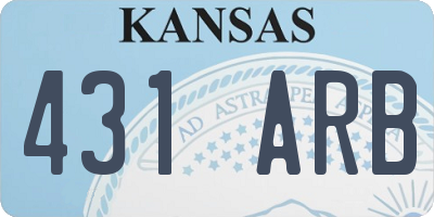 KS license plate 431ARB