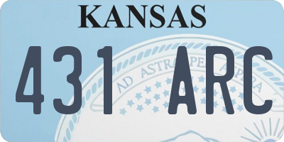 KS license plate 431ARC