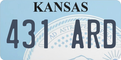 KS license plate 431ARD