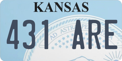 KS license plate 431ARE