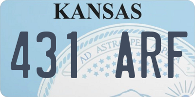 KS license plate 431ARF