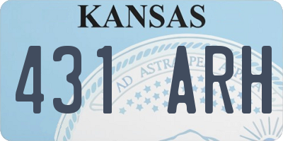 KS license plate 431ARH