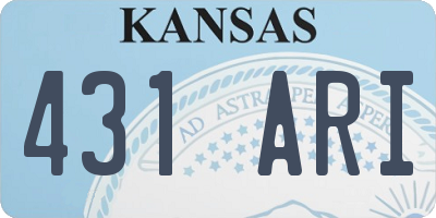 KS license plate 431ARI