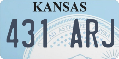 KS license plate 431ARJ