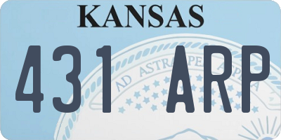 KS license plate 431ARP