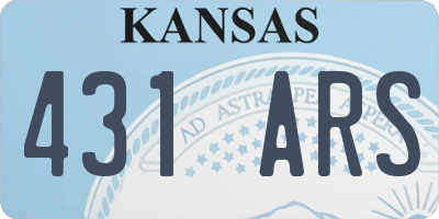 KS license plate 431ARS