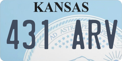 KS license plate 431ARV