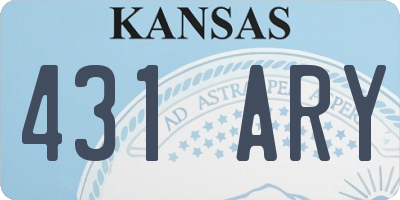 KS license plate 431ARY