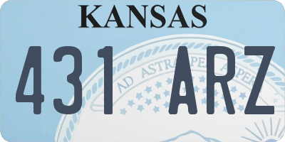 KS license plate 431ARZ
