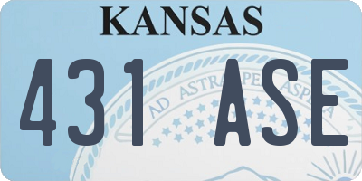 KS license plate 431ASE