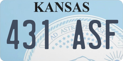 KS license plate 431ASF