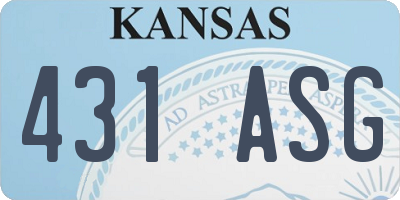KS license plate 431ASG