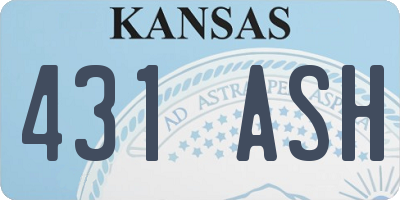 KS license plate 431ASH
