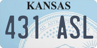 KS license plate 431ASL