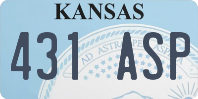 KS license plate 431ASP