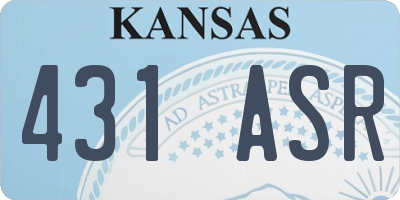 KS license plate 431ASR