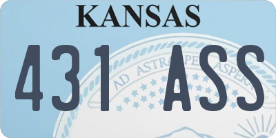 KS license plate 431ASS