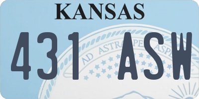 KS license plate 431ASW