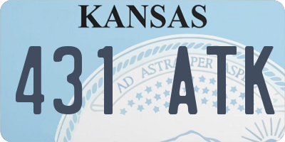 KS license plate 431ATK