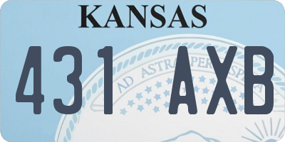 KS license plate 431AXB