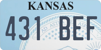KS license plate 431BEF