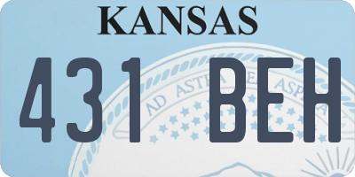 KS license plate 431BEH