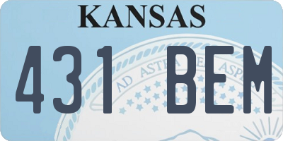 KS license plate 431BEM