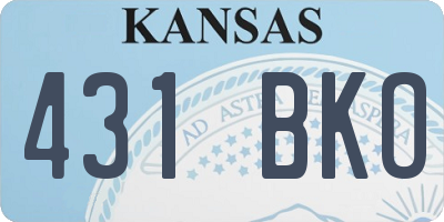 KS license plate 431BKO
