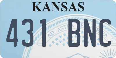 KS license plate 431BNC