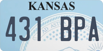 KS license plate 431BPA