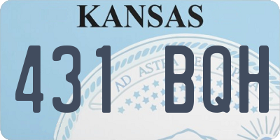 KS license plate 431BQH