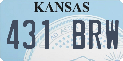 KS license plate 431BRW