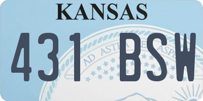 KS license plate 431BSW